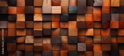 Tekstura złożona z kwadratowych kawałków drewna. 