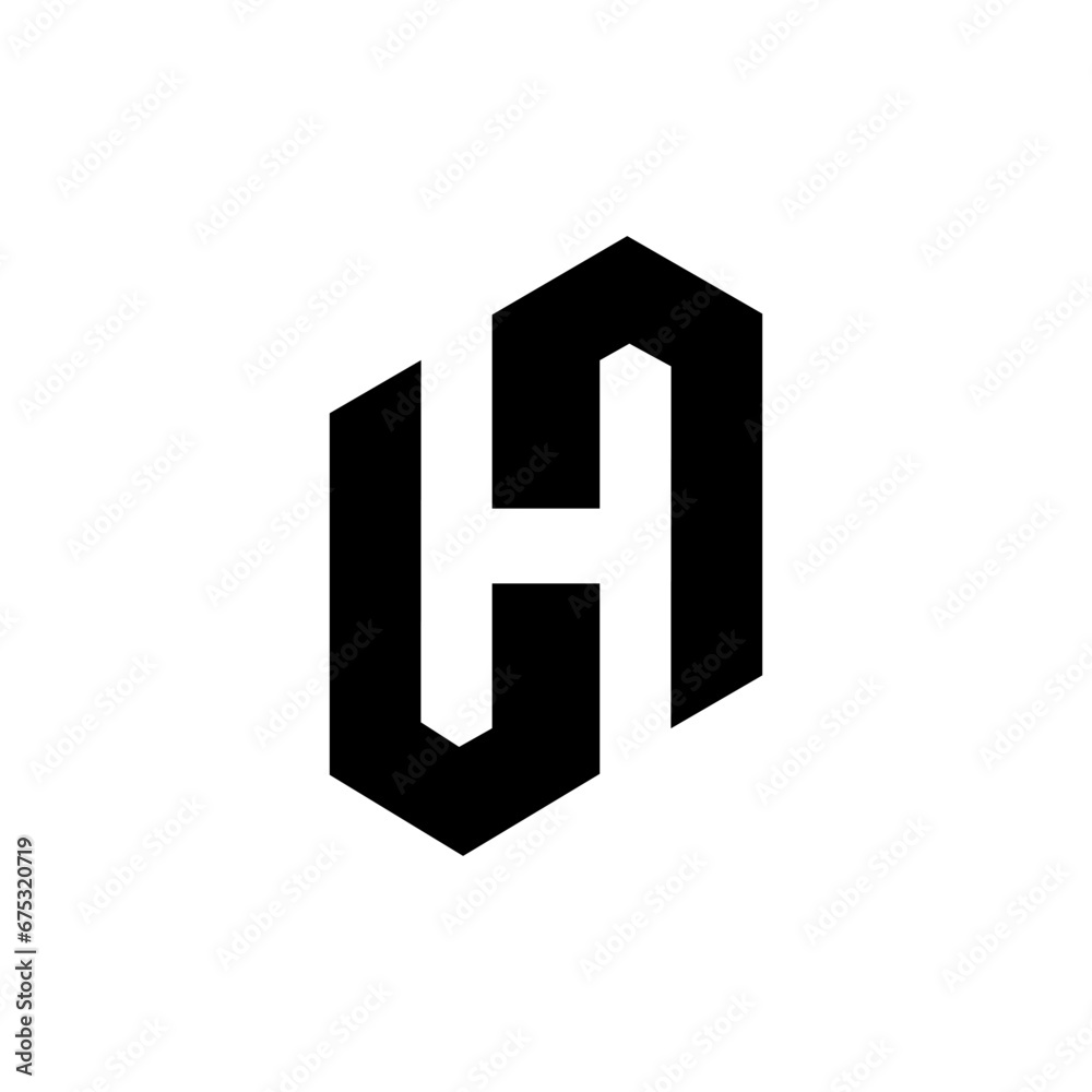 Letter H with negative space modern unique shape monogram real estate logo design