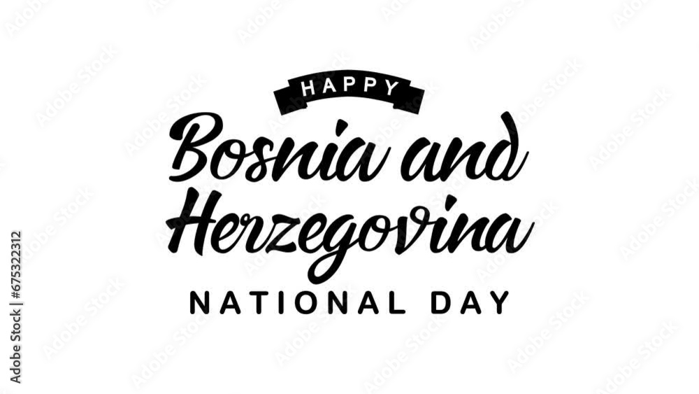 Happy Bosnia and Herzegovina National Day Text Animation. Great for Bosnia and Herzegovina National Day Celebrations, for banner, social media feed wallpaper stories Happy Bosnia and Herzegovina National Day Text Animation. Great for Bosnia and Herzegovina National Day Celebrations, for banner, social media feed wallpaper stories