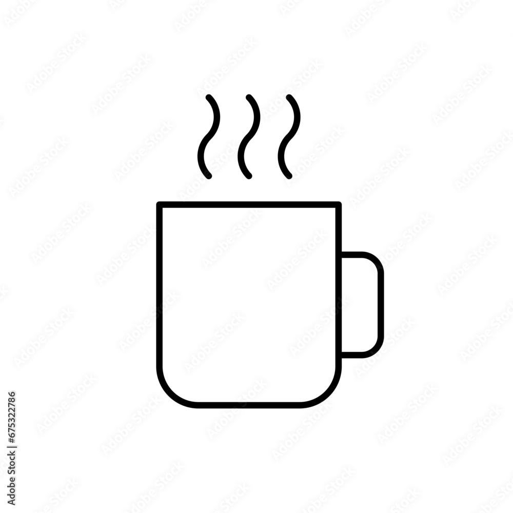 Coffee mug line icon on white. Editable stroke Coffee mug line icon on white. Editable stroke