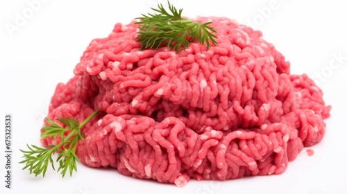 Wallpaper Mural Fresh raw minced meat on white background Torontodigital.ca