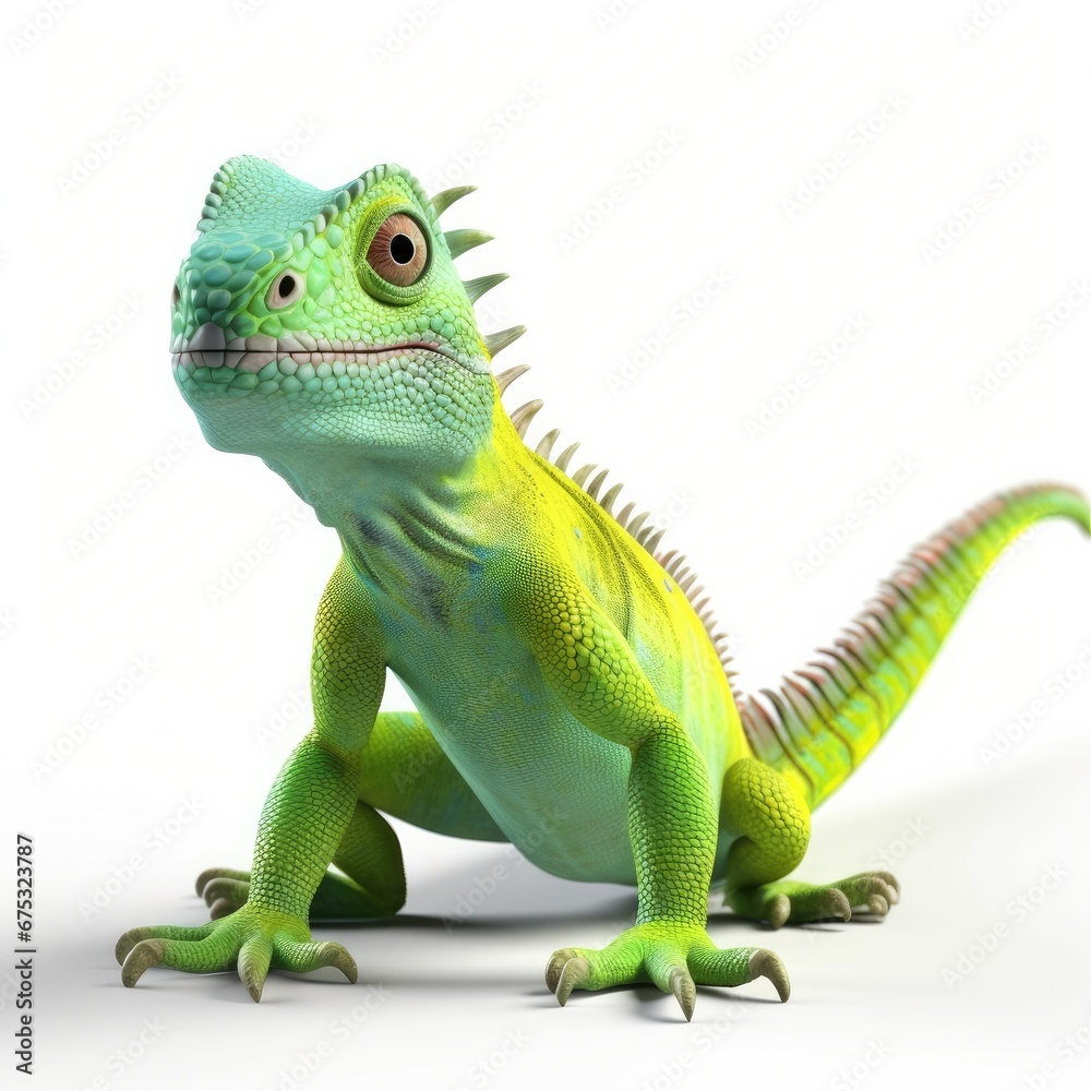 Obraz premium Iguana cartoon character