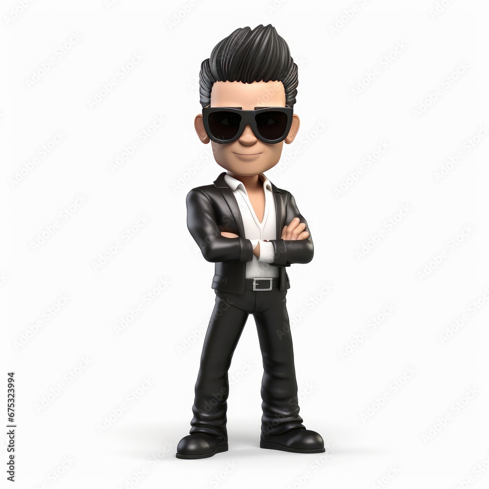 Handsome young man character in white background