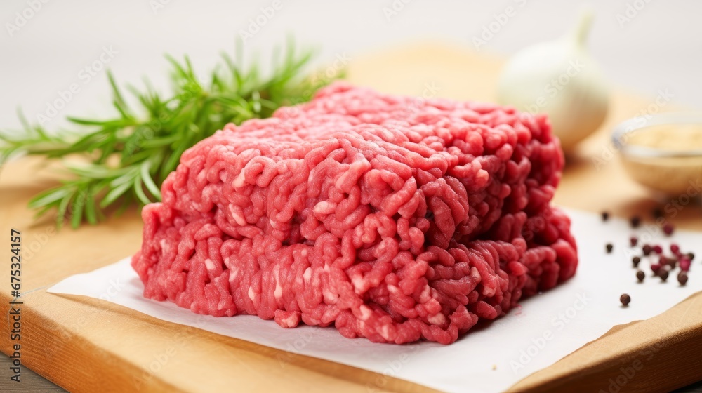 Fresh raw minced meat on white background Fresh raw minced meat on white background