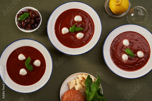 tomato soup with mazarella