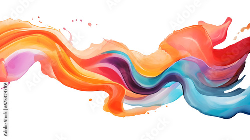 Abstract watercolor paint background, splash of multicolor paint on a white background, splatter of acrylic paint, Abstract painting with vibrant colors, splash, paint, brush strokes 