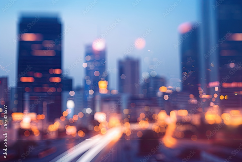 Luminous cityscape. Urban lights in blurred night skyline. Abstract modern city light. Bokeh effect landscape. Downtown blur. Illuminated skyline in . Glowing in motion Luminous cityscape. Urban lights in blurred night skyline. Abstract modern city light. Bokeh effect landscape. Downtown blur. Illuminated skyline in . Glowing in motion