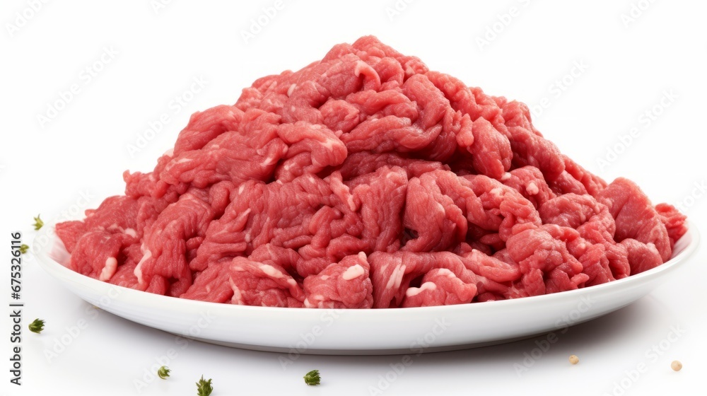 Fresh raw minced meat on white background Fresh raw minced meat on white background