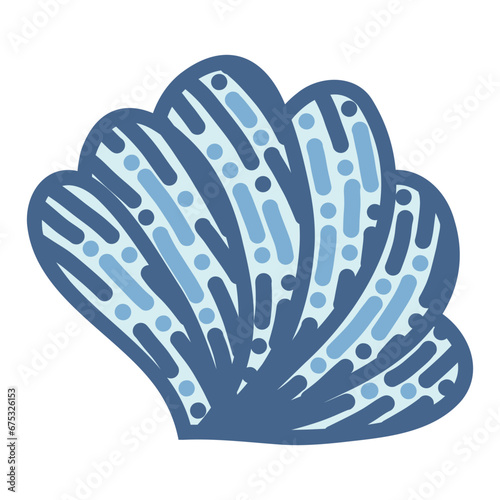 Hand drawn art illustration of sea shell