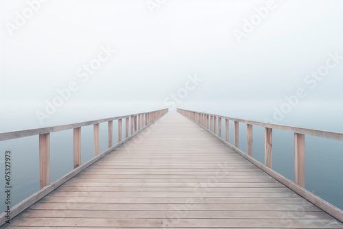 wooden footbridge to the sea photo