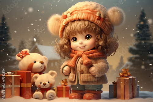 Gift Doll, a Delightful and Festive Present for Kids on Christmas and Birthdays, Bringing Fun and Laughter