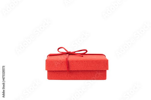 Red gift box isolated on white background with clipping path.