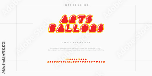 Arts Ballons modern abstract digital alphabet font. Minimal technology typography, Creative urban sport fashion futuristic. vector illustration