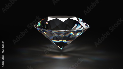 3d render of Diamond on black background