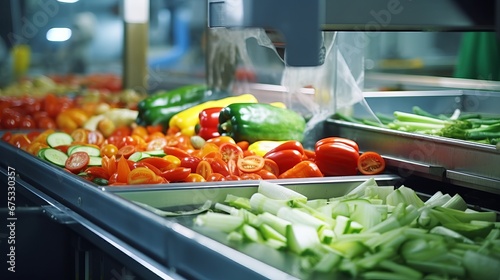 salad bar with a variety of fresh vegetables. It appears to be a self-service station where customers can choose from a range of healthy options. photo