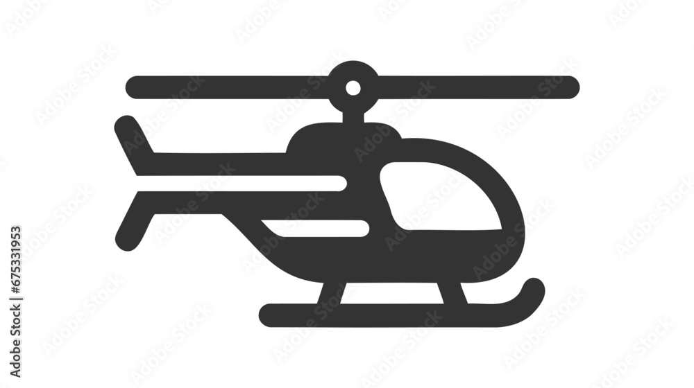 Helicopter icon, thin line symbol on white background - editable stroke vector illustration eps 10 Helicopter icon, thin line symbol on white background - editable stroke vector illustration eps 10