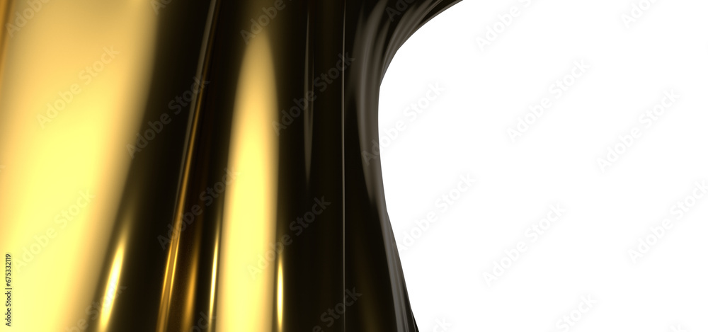 Naklejka premium Opulent Drapery: Abstract 3D Gold Cloth Illustration for Exquisite Visuals