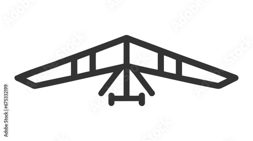 Black vector illustration of a hang glider photo