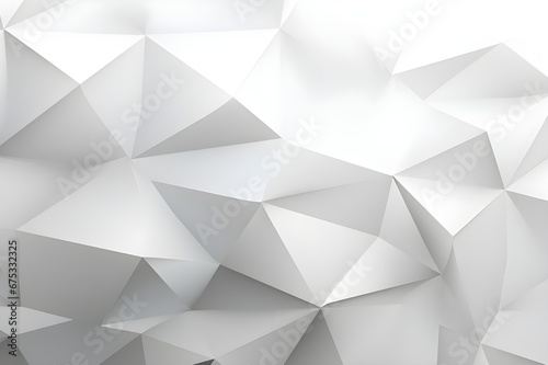 White abstract polygonal background. Low poly style. Vector illustration