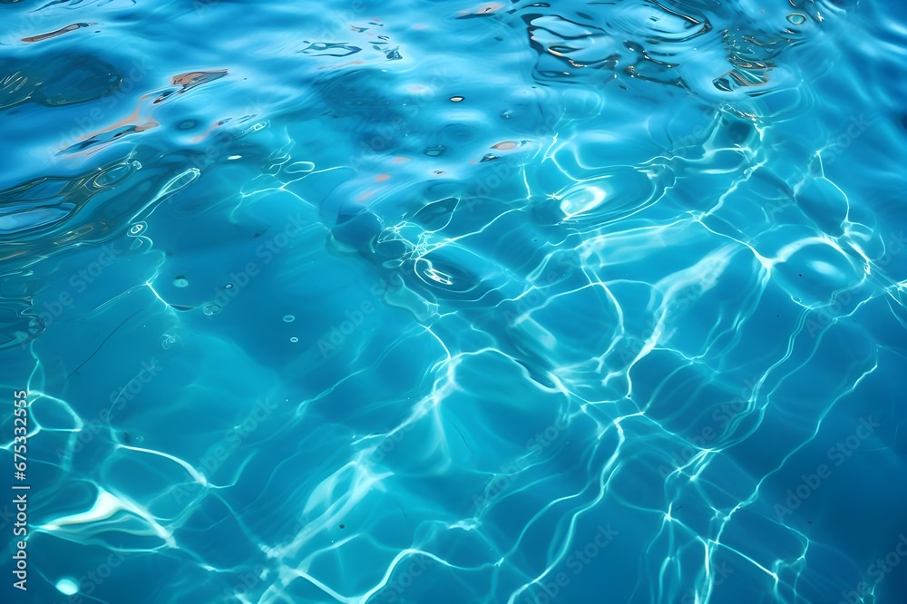 swimming pool with sun reflections in blue water. abstract background. swimming pool with sun reflections in blue water. abstract background.