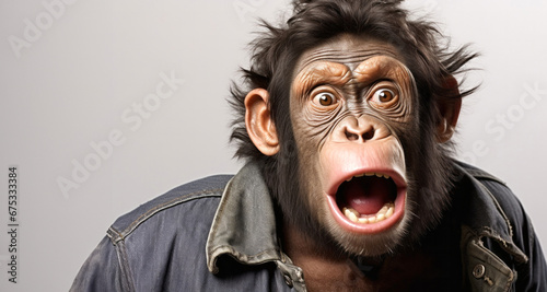 Chimpance humano sorprendido  © YannTouvay