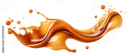 Delicious caramel splash cut out photo