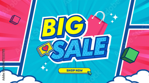 Big sale comic style text effect
