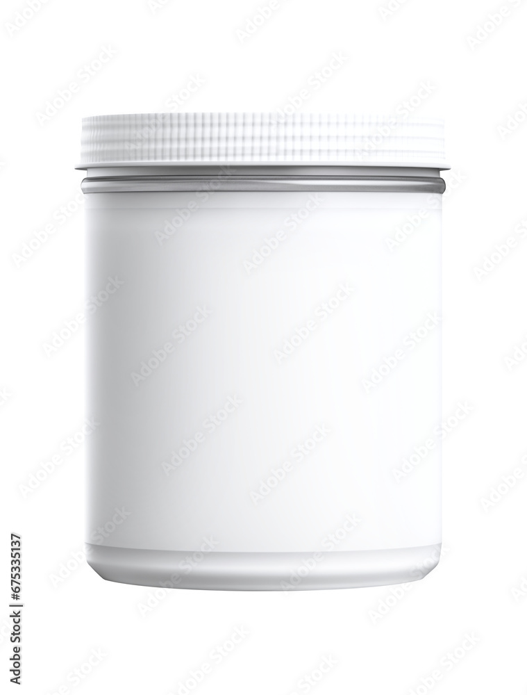 white plastic container with cap. Template on transparent background white plastic container with cap. Template on transparent background