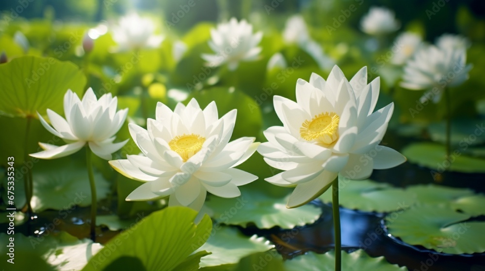Beautiful white lotus flower in the lake and lotus flower plants, pure white lotus flower. Beautiful white lotus flower in the lake and lotus flower plants, pure white lotus flower.