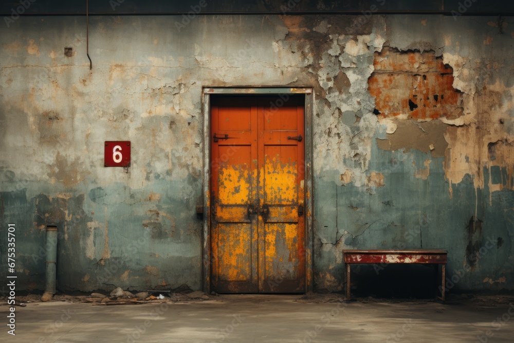 old abandoned building door