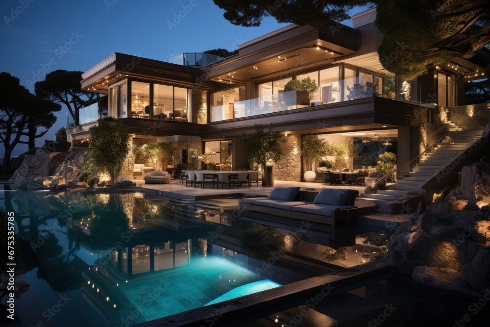 Obraz premium pool in night