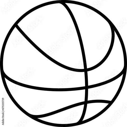 basketball ball 3d view vector line art icon