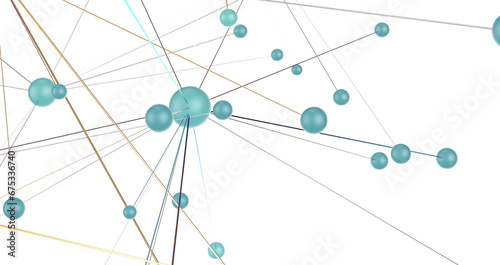 Abstract connected dots and lines. Concept of AI technology  Motion of digital data flow.