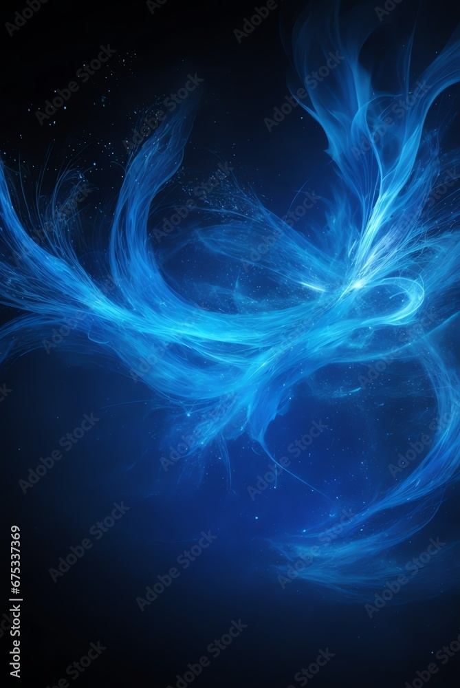 Abstract blue fire sparks particles texture from Generative AI