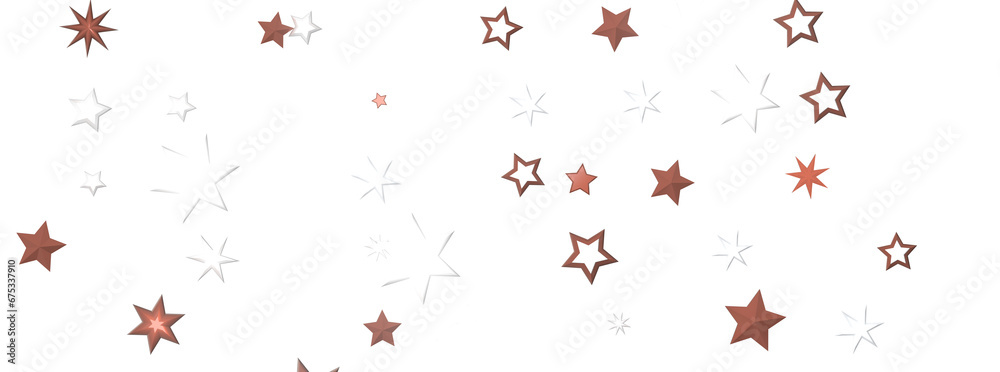Obraz premium Astral Rhapsody: 3D Illustration Delivers a Captivating Gold Stars Rain