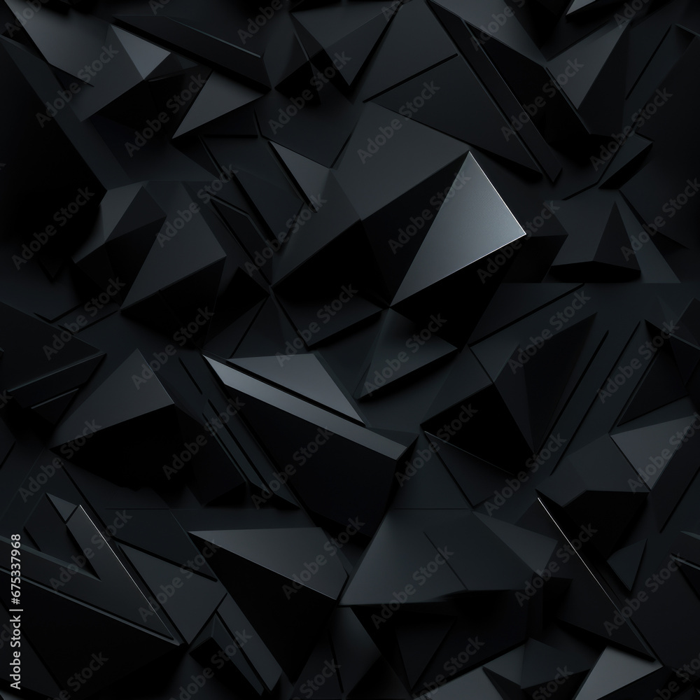 Fototapeta premium Black abstract polygonal background wall.