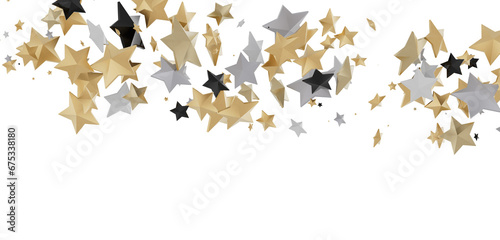 Stars - A gray whirlwind of golden snowflakes and stars. New