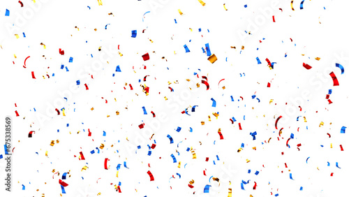 Multicolor confetti isolated on transparent background. png