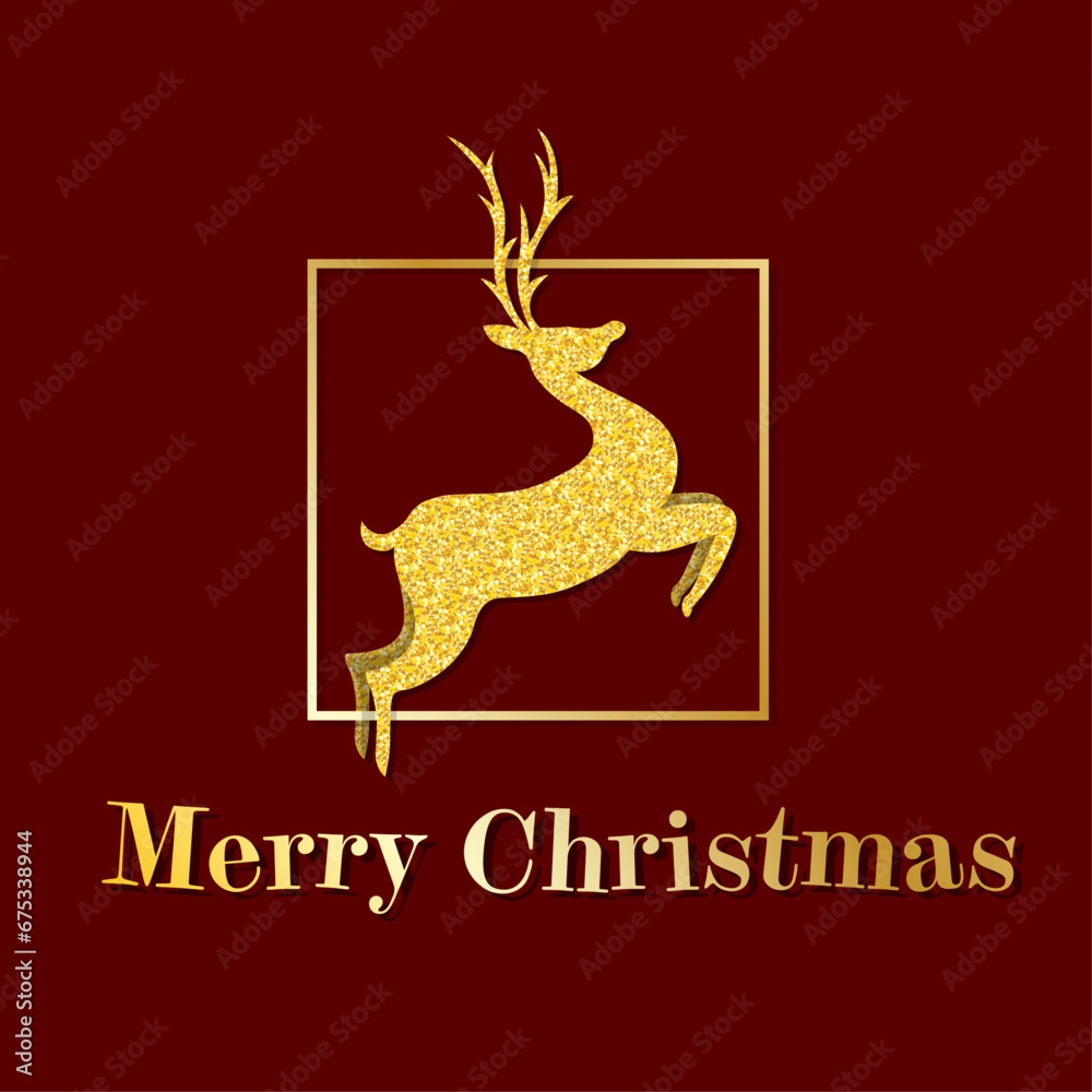 Cute Christmas reindeer on a red background. Christmas background, banner, or card. Cute Christmas reindeer on a red background. Christmas background, banner, or card.