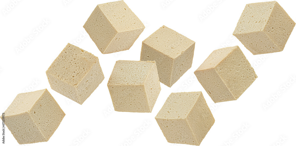 Tofu cheese cubes isolated Tofu cheese cubes isolated
