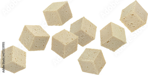 Tofu cheese cubes isolated