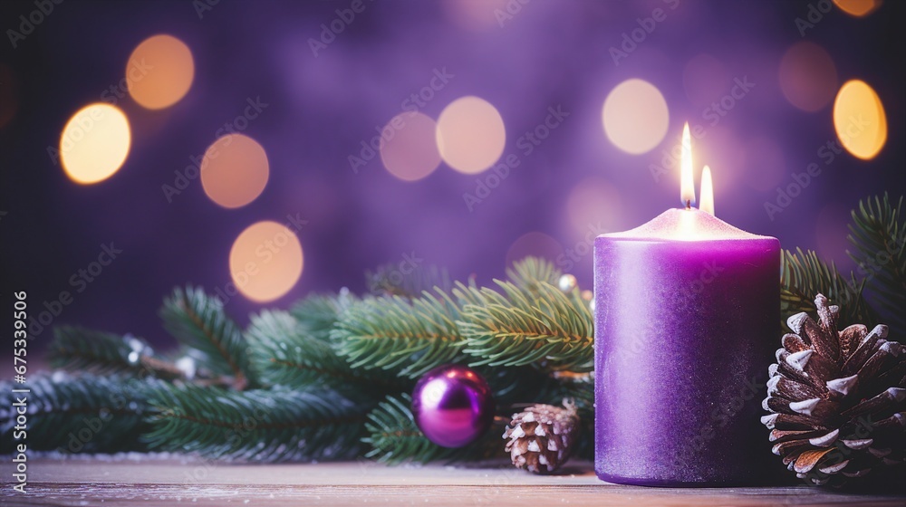 Advent Candle on Wreath: Symbolic Christmas Decoration