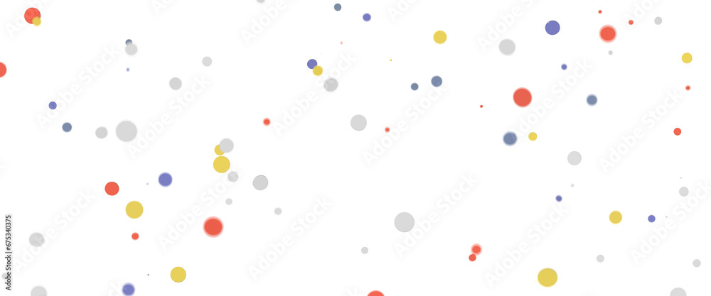 Multicolor confetti abstract background with a lot of falling pieces, isolated on a white background. Festive decorative tinsel element for design