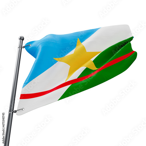 3D flag of the Brazilian state Roraima with transparent background photo