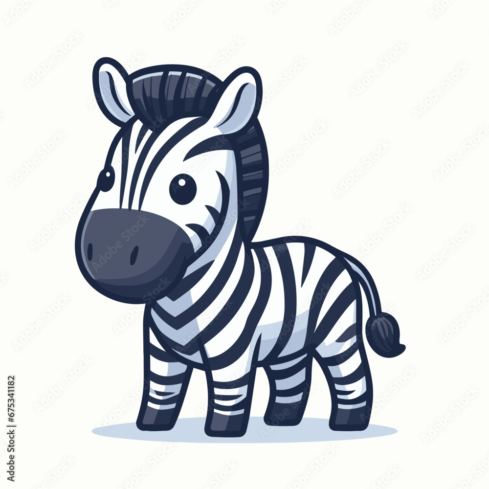 Fototapeta premium Cute zebra animal cartoon Illustration