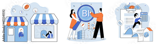 Local business. Vector illustration. A compelling presentation can help businesses showcase their products or services to potential clients Occupation in local businesses contributes to employment