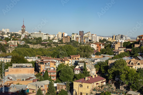 Picturesque panoramic aerial view of Tbilisi old town. TBILISI, GEORGIA. © dbrnjhrj