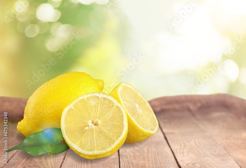 Fresh ripe yellow lemon fruit.