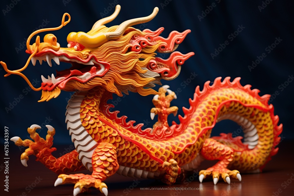 Chinese Dragon New Year 3D render style. AI Generated.