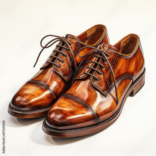 watercolor Dress Shoe clipart, Generative Ai